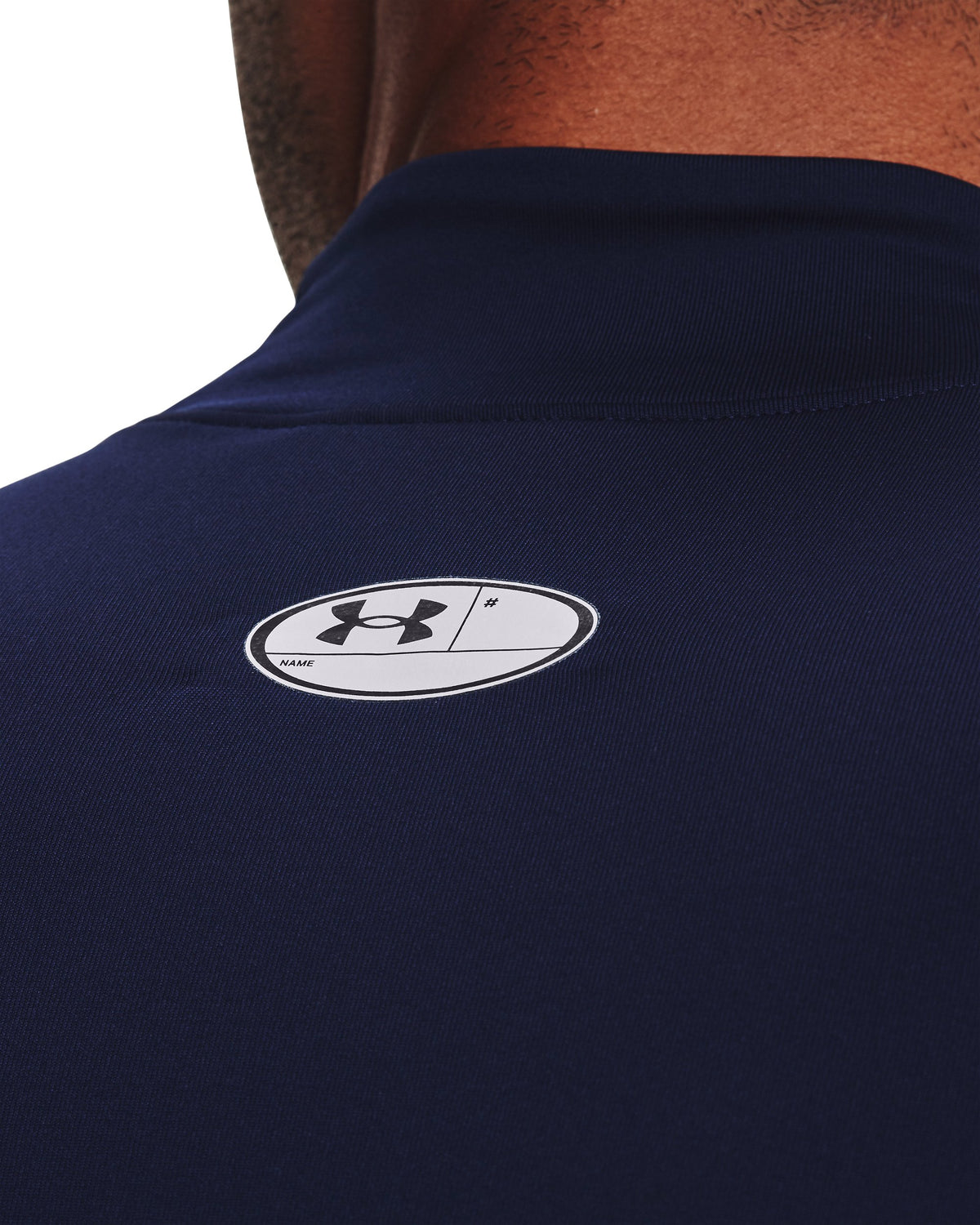 UA CG Armour Fitted Mock - Blue / White - 410