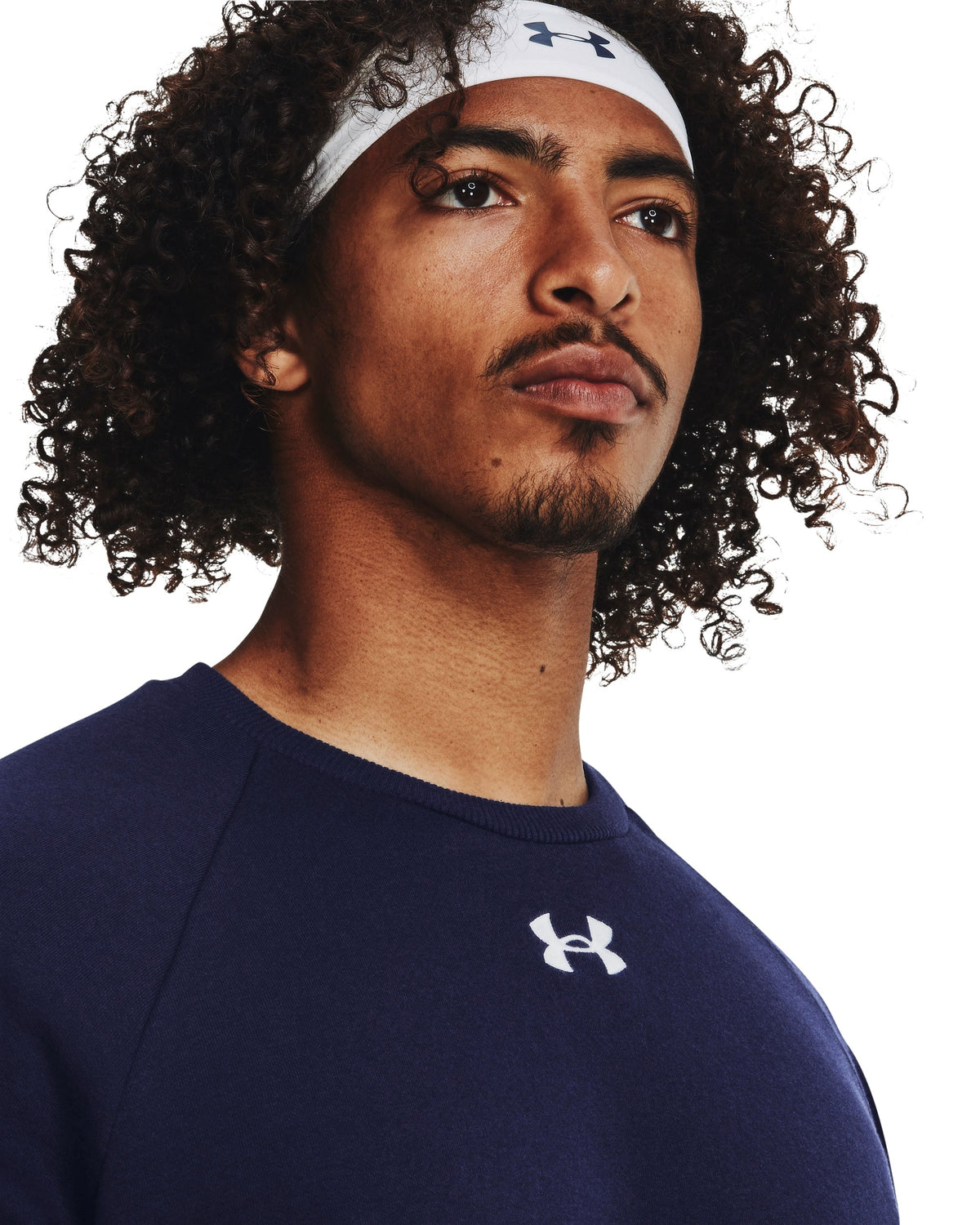 UA Rival Fleece Crew - Blue / White - 410
