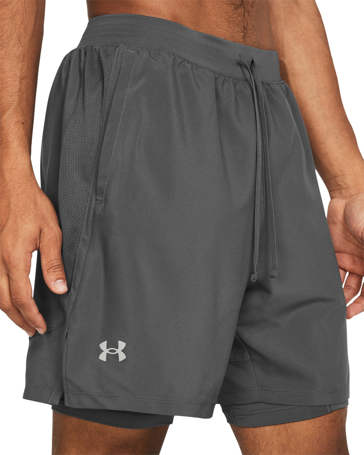 UA LAUNCH 7'' 2-IN-1 SHORTS - Castlerock / Castlerock / Reflective - 025