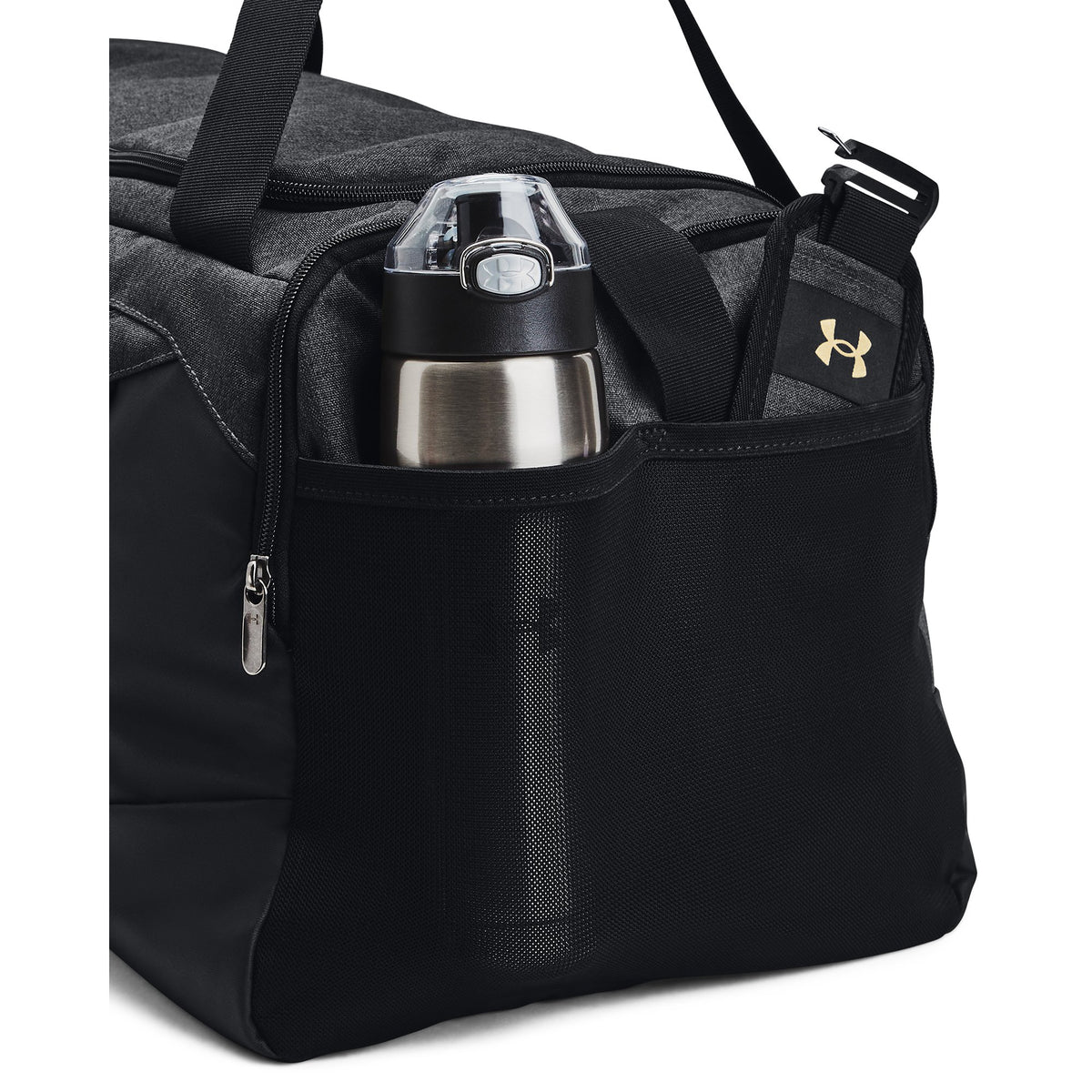 UA Undeniable 5.0 Duffle MD - שחור מלאנז' / שחור / זהב מטאלי - 002