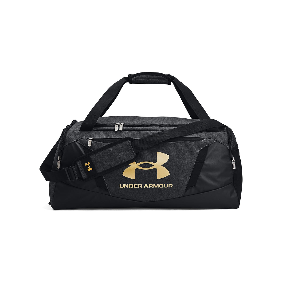 UA Undeniable 5.0 Duffle MD - שחור מלאנז' / שחור / זהב מטאלי - 002