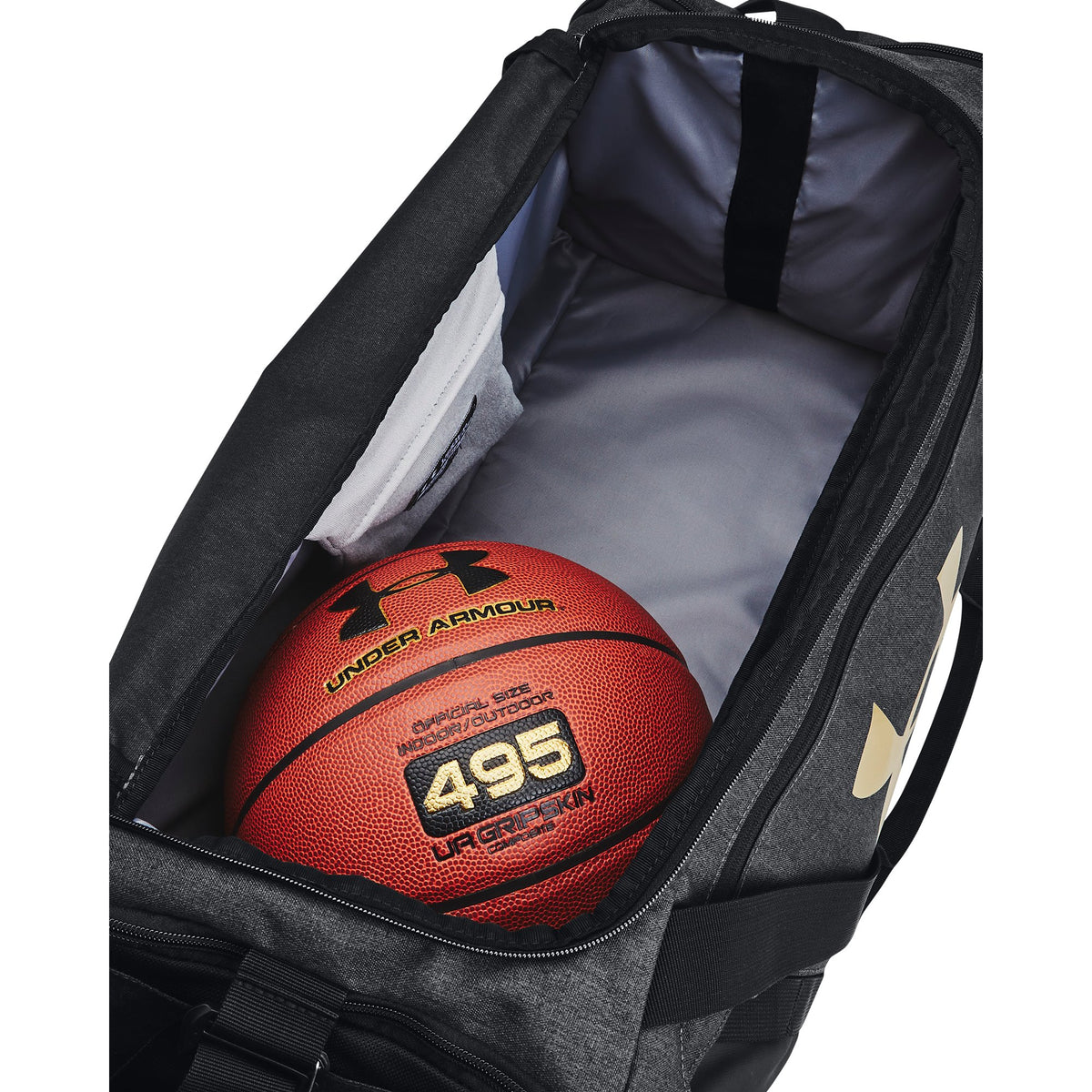 UA Undeniable 5.0 Duffle MD - שחור מלאנז' / שחור / זהב מטאלי - 002