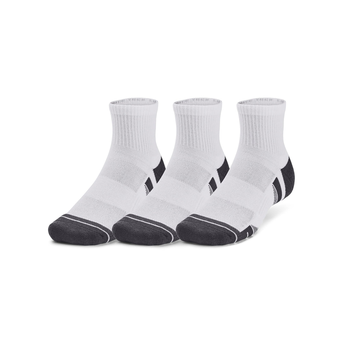 UA Performance Tech 3pk Qtr - לבן / לבן / אפור פחם - 100