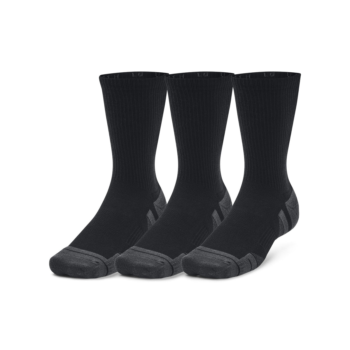 UA Performance Tech 3pk Crew - Black / Black / Jet Gray - 001