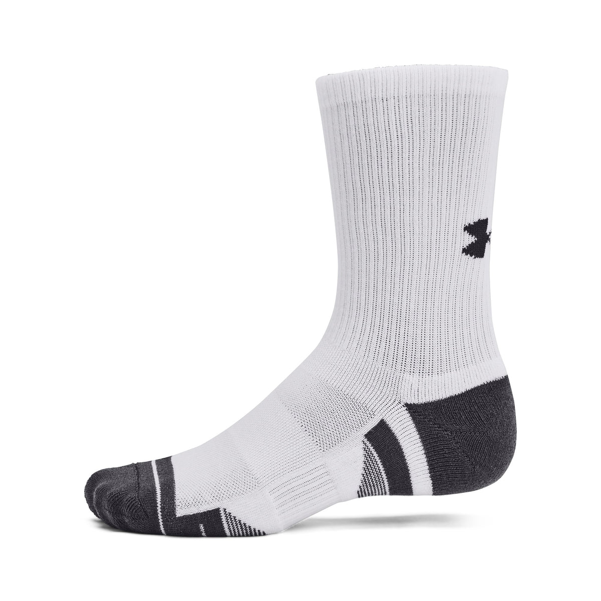 UA Performance Tech 3pk Crew - White / Jet Gray - 100