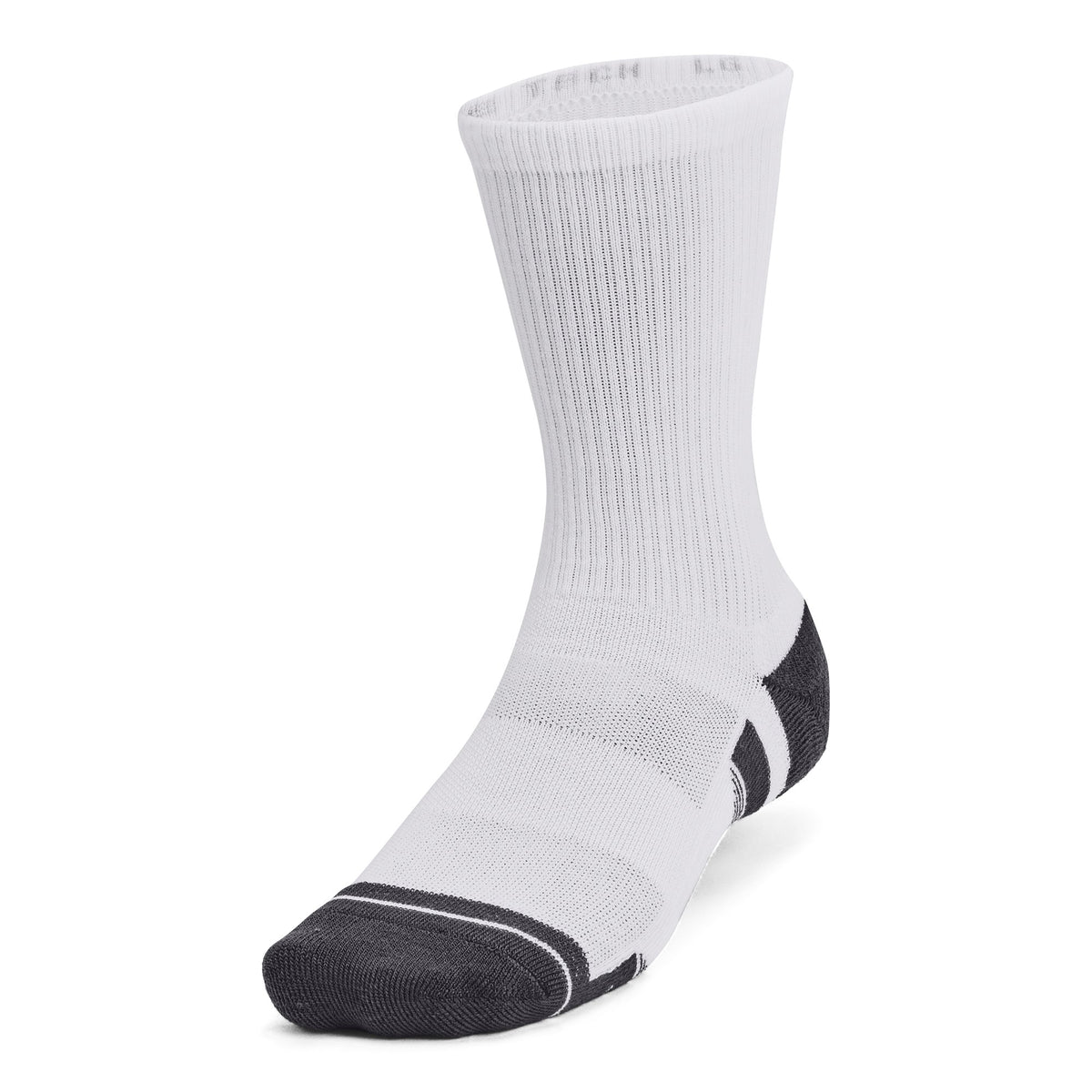 UA Performance Tech 3pk Crew - White / Jet Gray - 100
