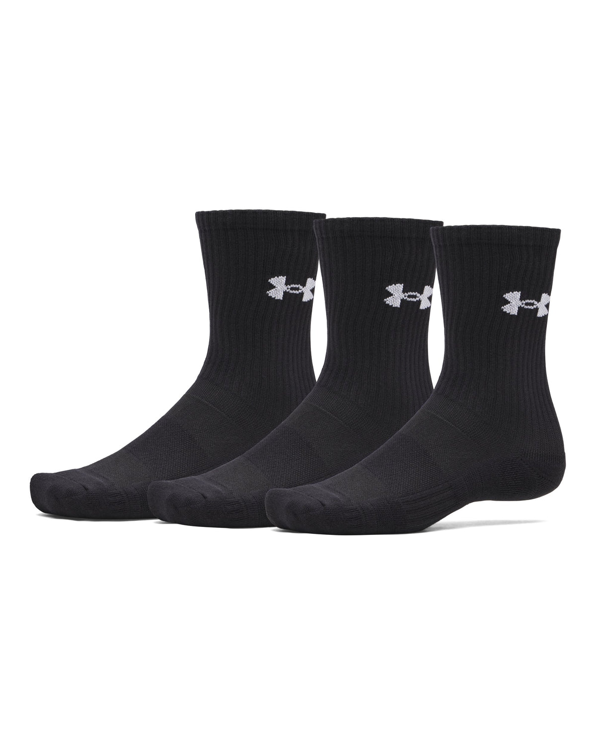 UA Performance Cotton 3p Crw - Ultimate Black / Ultimate Black / White - 008