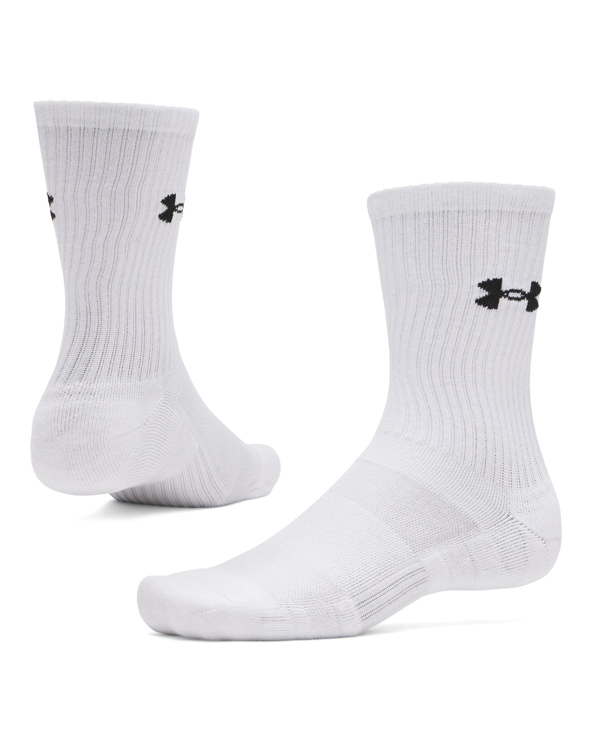 UA Performance Cotton 3p Crw - White / Ultimate Black - 100