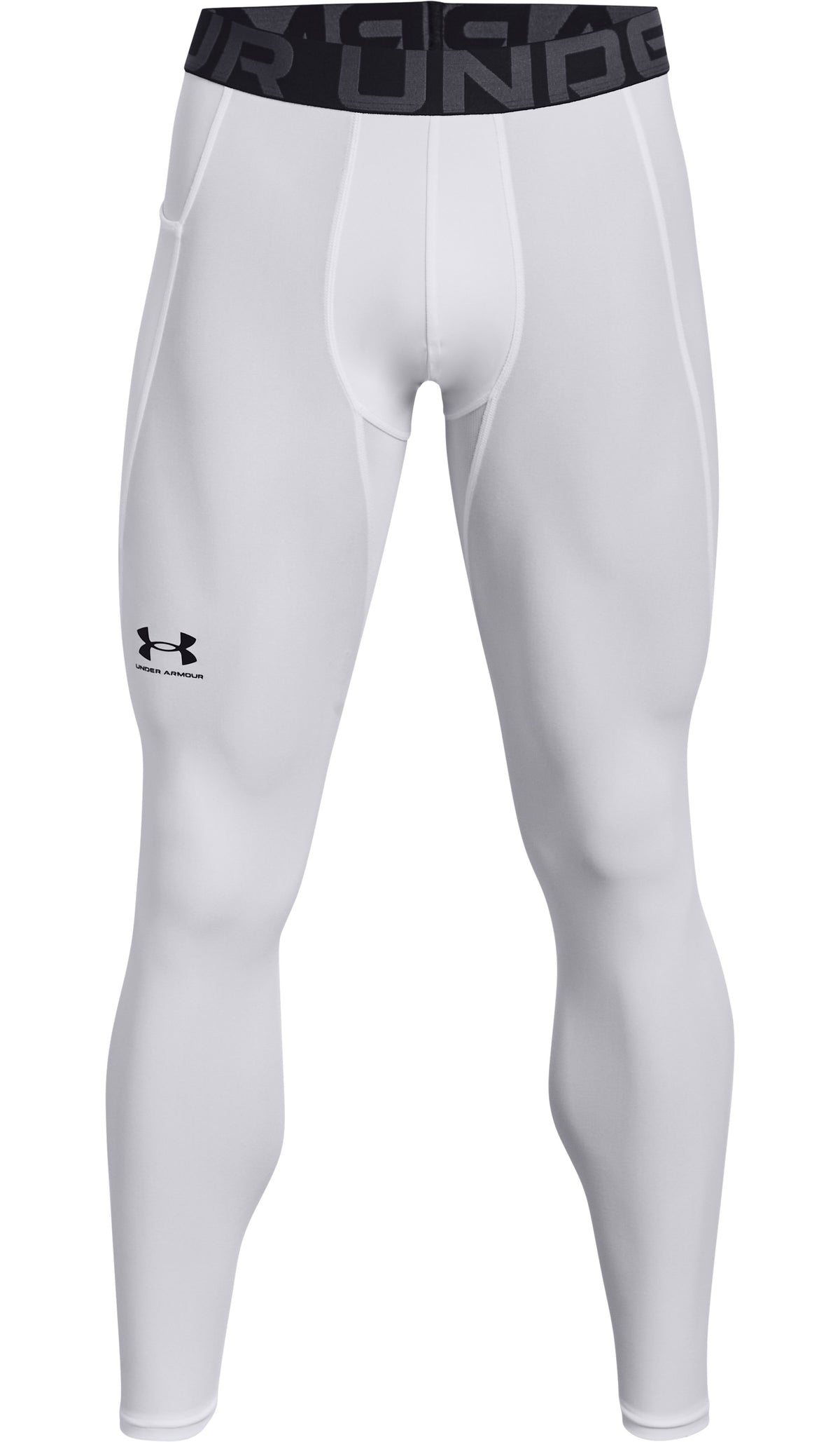 UA HG Armour Leggings - White / Black - 100
