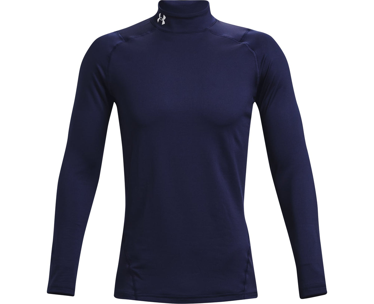 UA CG Armour Fitted Mock - Blue / White - 410