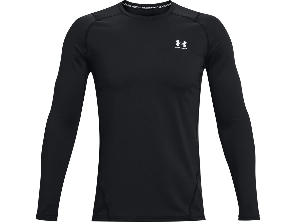 UA CG Armour Fitted Crew - Black / White - 001