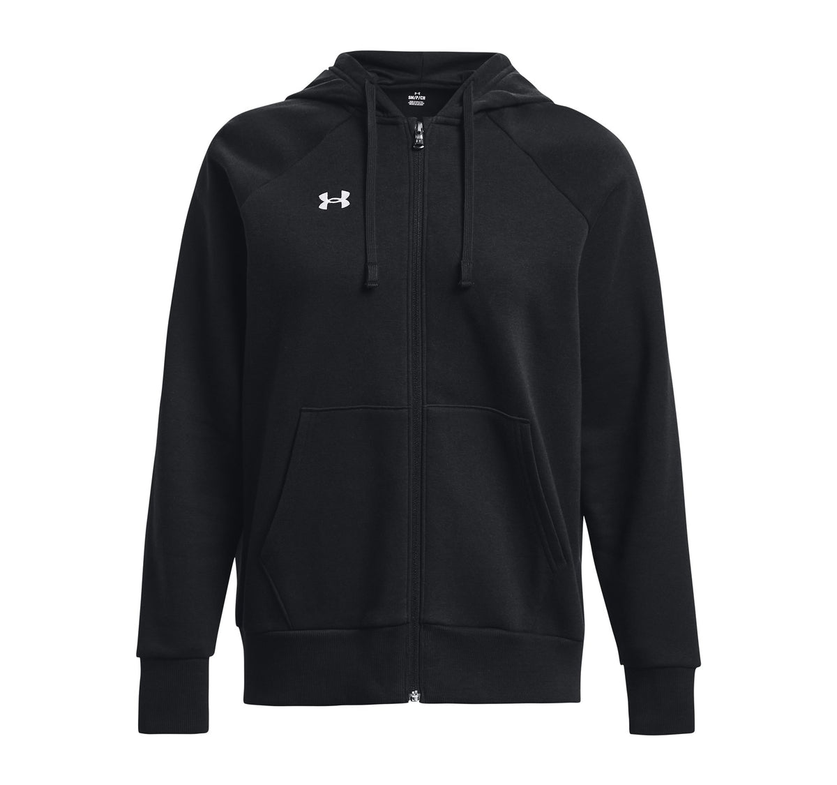 UA Rival Fleece FZ Hoodie - Black / White - 001