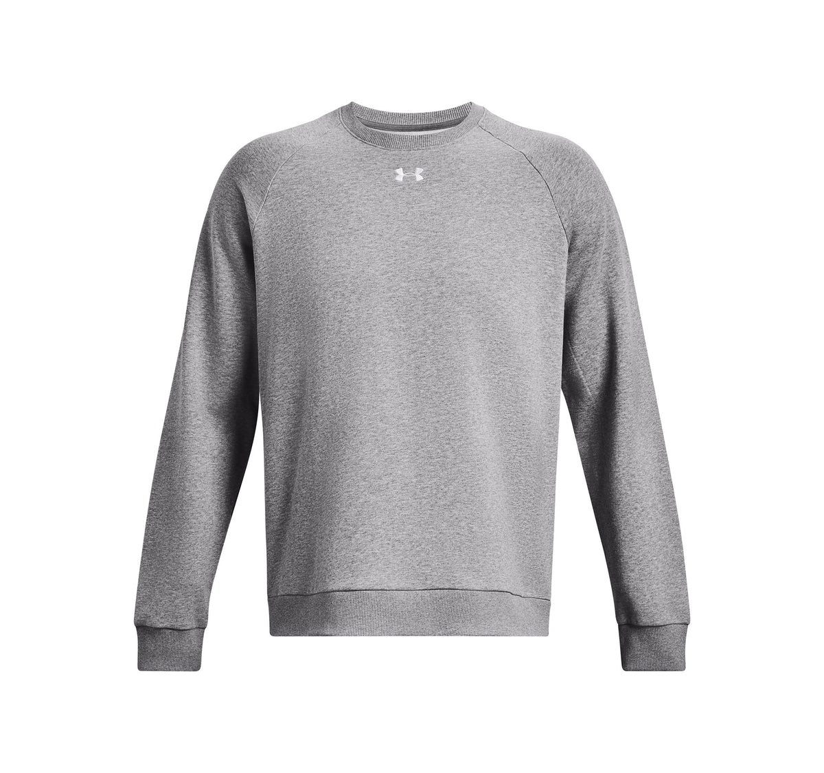 UA Rival Fleece Crew - Castlerock Light Heather / White - 025
