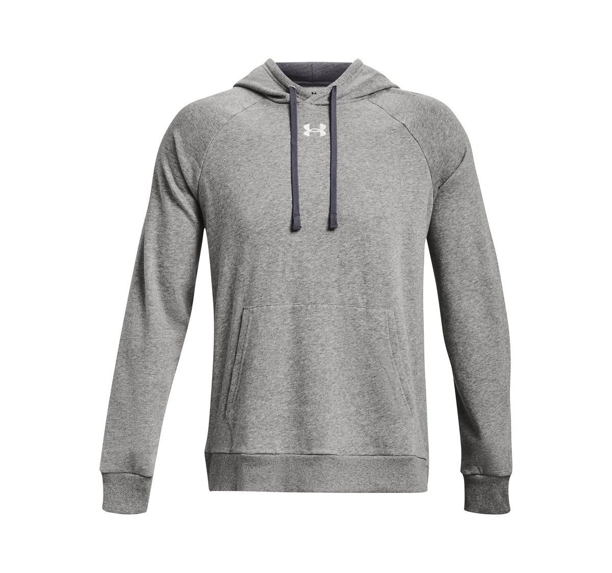 UA Rival Fleece Hoodie - Castlerock Light Heather / White - 025