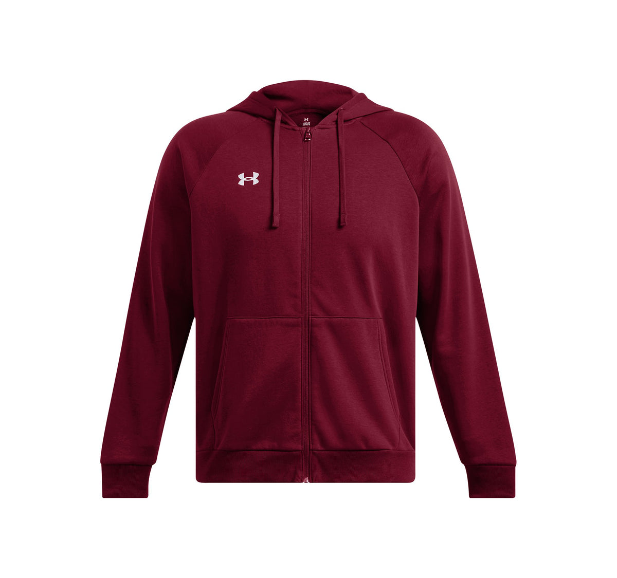UA Rival Fleece FZ Hoodie - אדום / לבן - 625