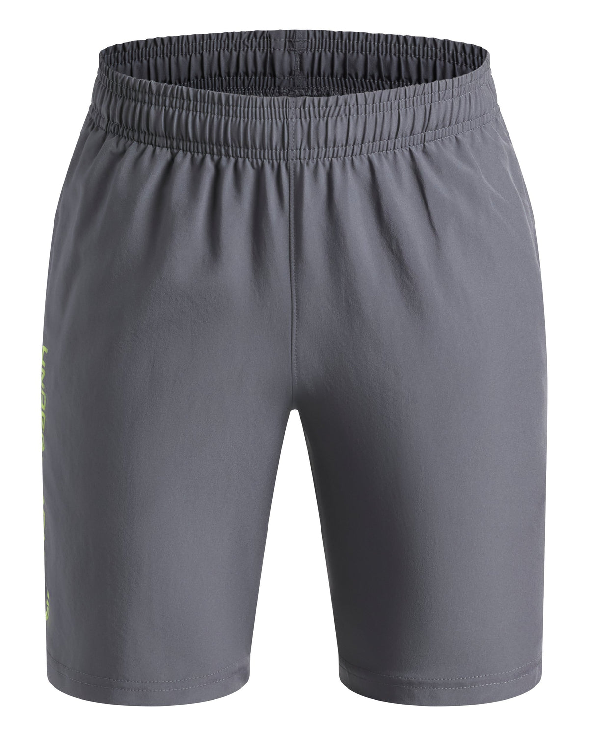 UA Tech Woven Wordmark Short - Gray / Green Citrine - 028