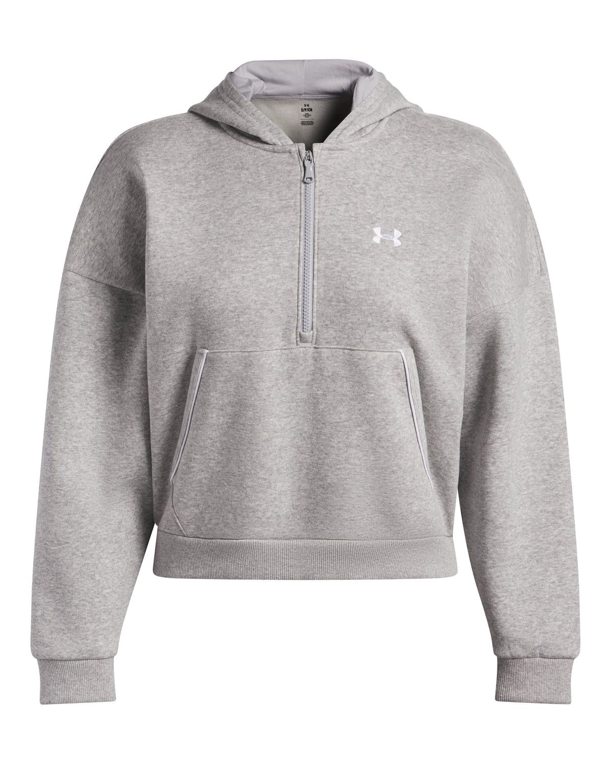 Rival Flc Piped HZ Hoodie - Mod Gray Light Heather / White - 011