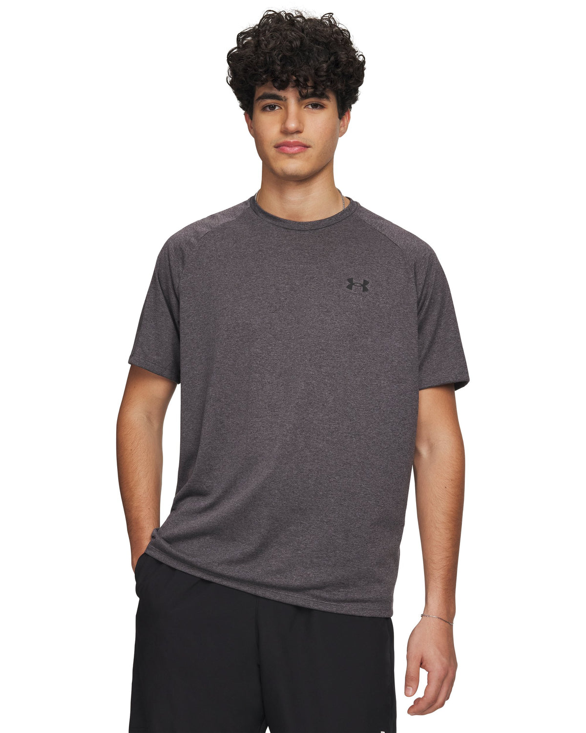 UA Tech 2.0 SS Tee - Carbon Heather / Black - 090