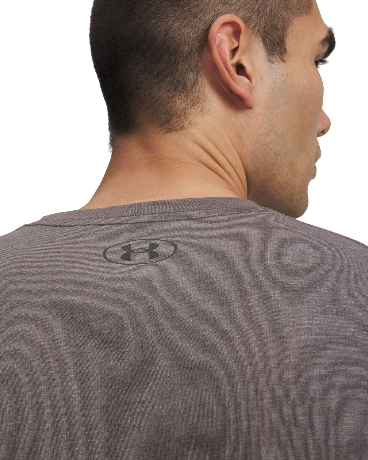 UA M SPORTSTYLE LC SS - Charcoal Medium Heather / Black - 019