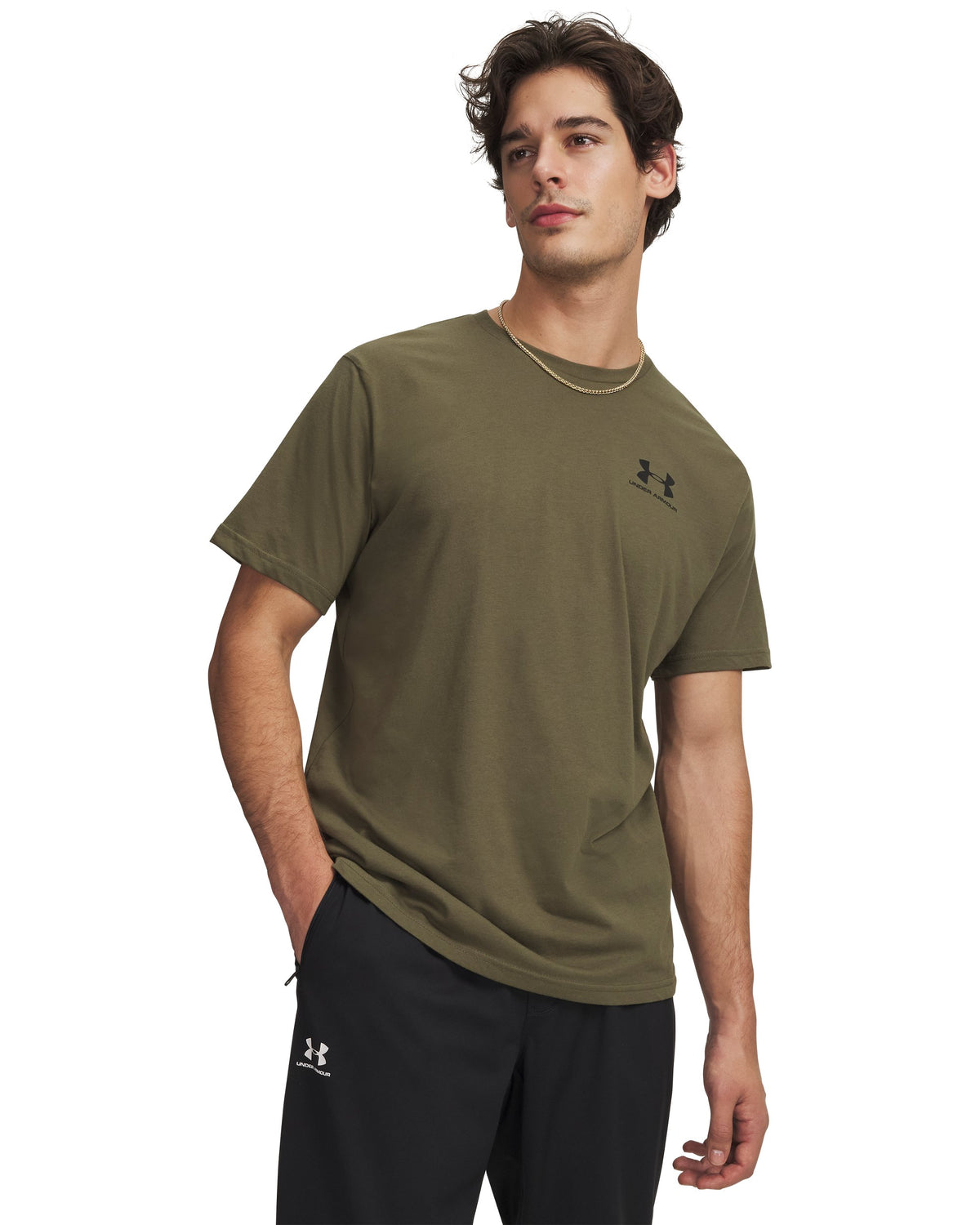 UA M SPORTSTYLE LC SS - Marine OD Green / Black / Black - 390
