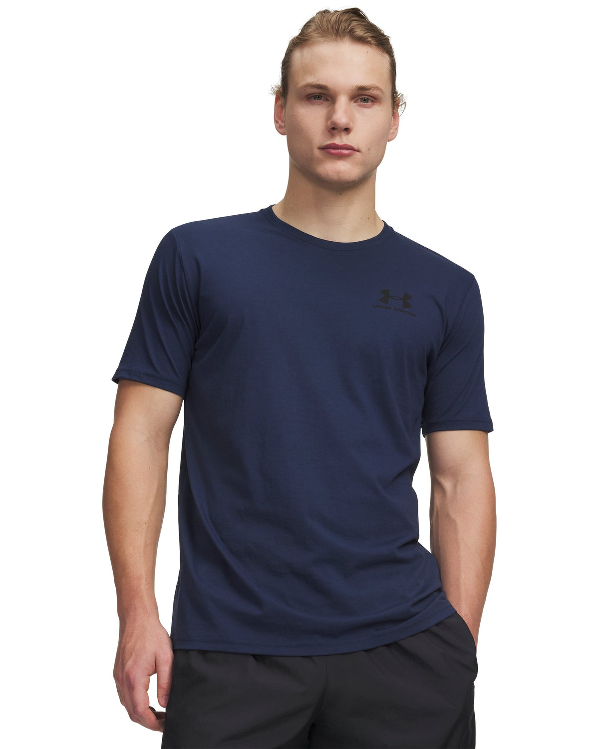 UA M SPORTSTYLE LC SS - Academy / Black - 408