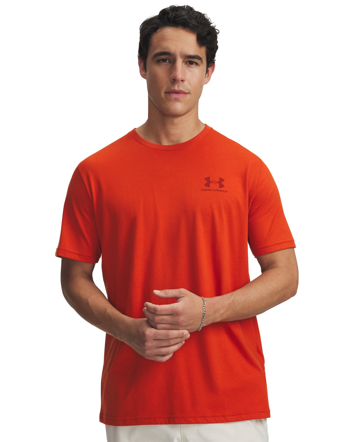 UA M SPORTSTYLE LC SS - Orange / Cinna Red - 842