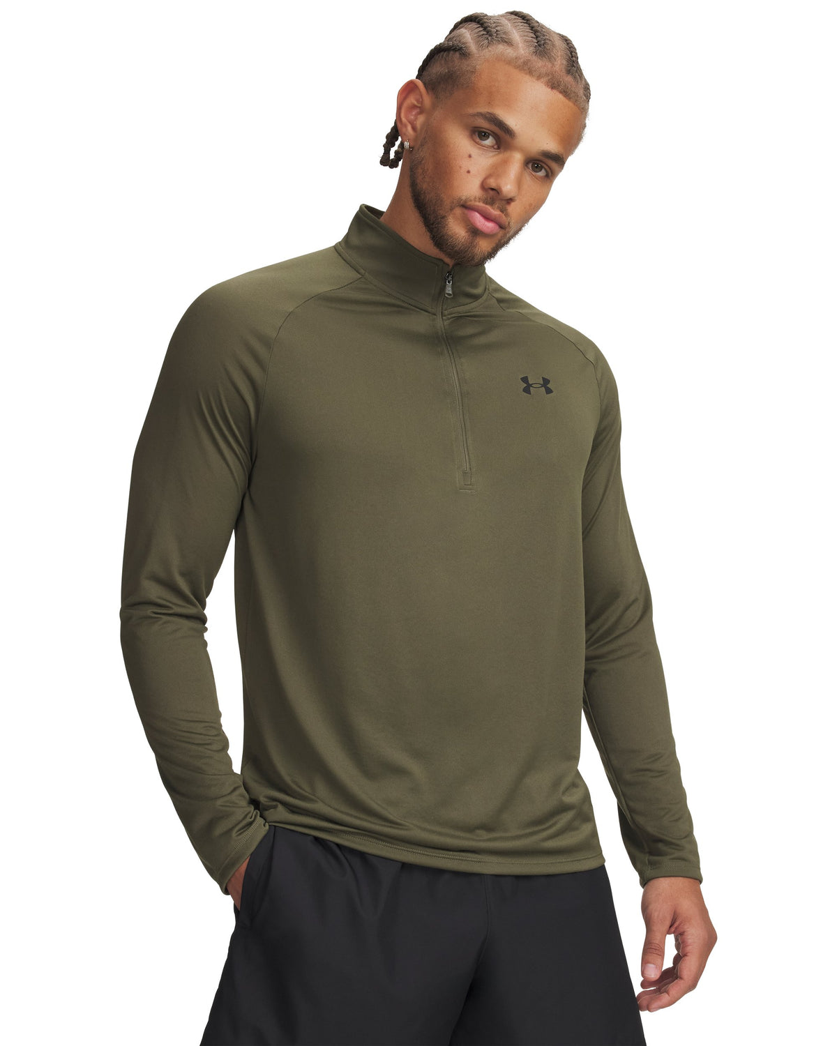 UA Tech 2.0 1/2 Zip - Marine OD Green / Black - 392