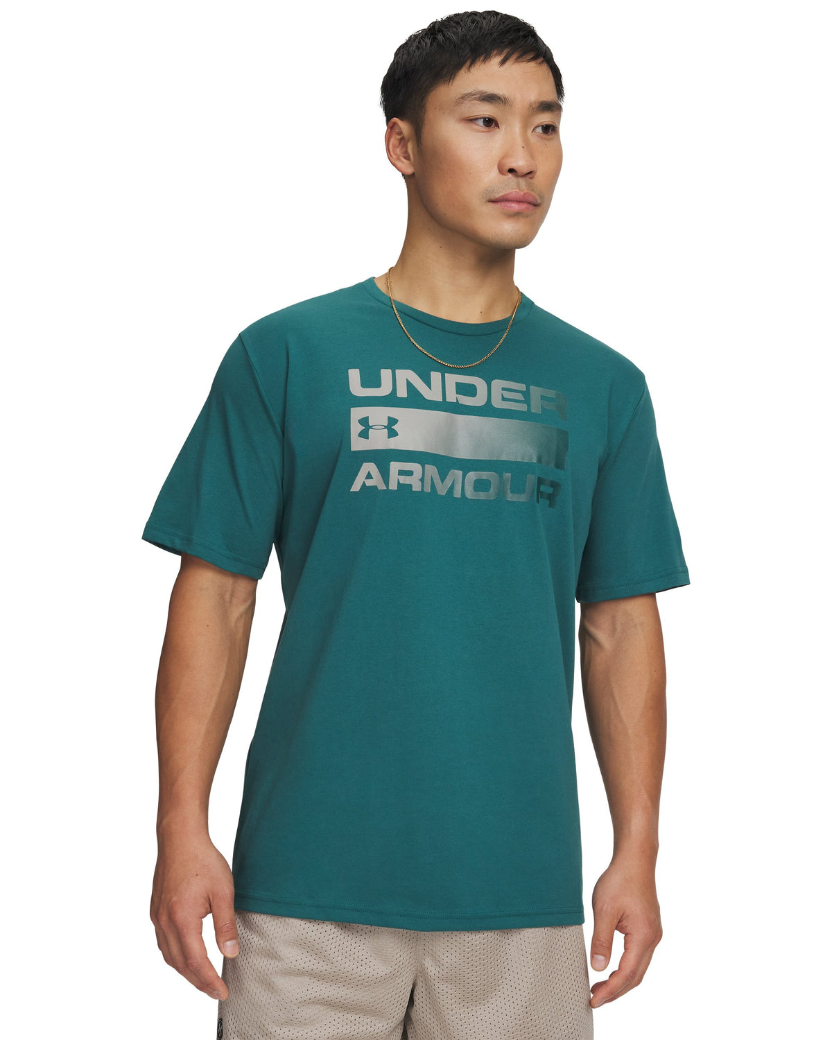 UA TEAM ISSUE WORDMARK SS - ירוק / ירוק - 338