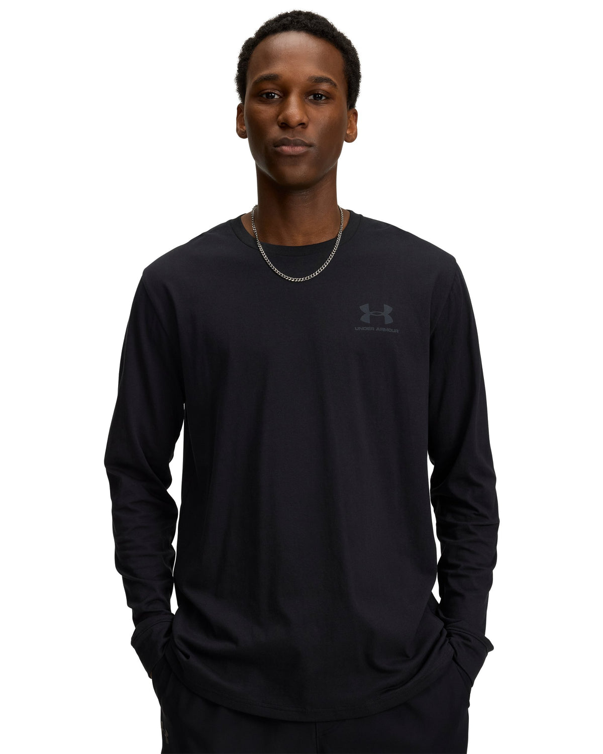 UA SPORTSTYLE LEFT CHEST LS - Black / Pitch Gray - 002