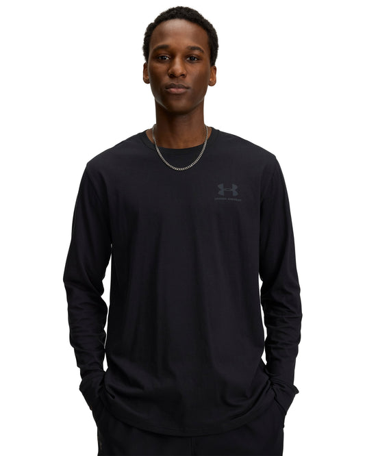 UA SPORTSTYLE LEFT CHEST LS - Black / Pitch Gray - 002
