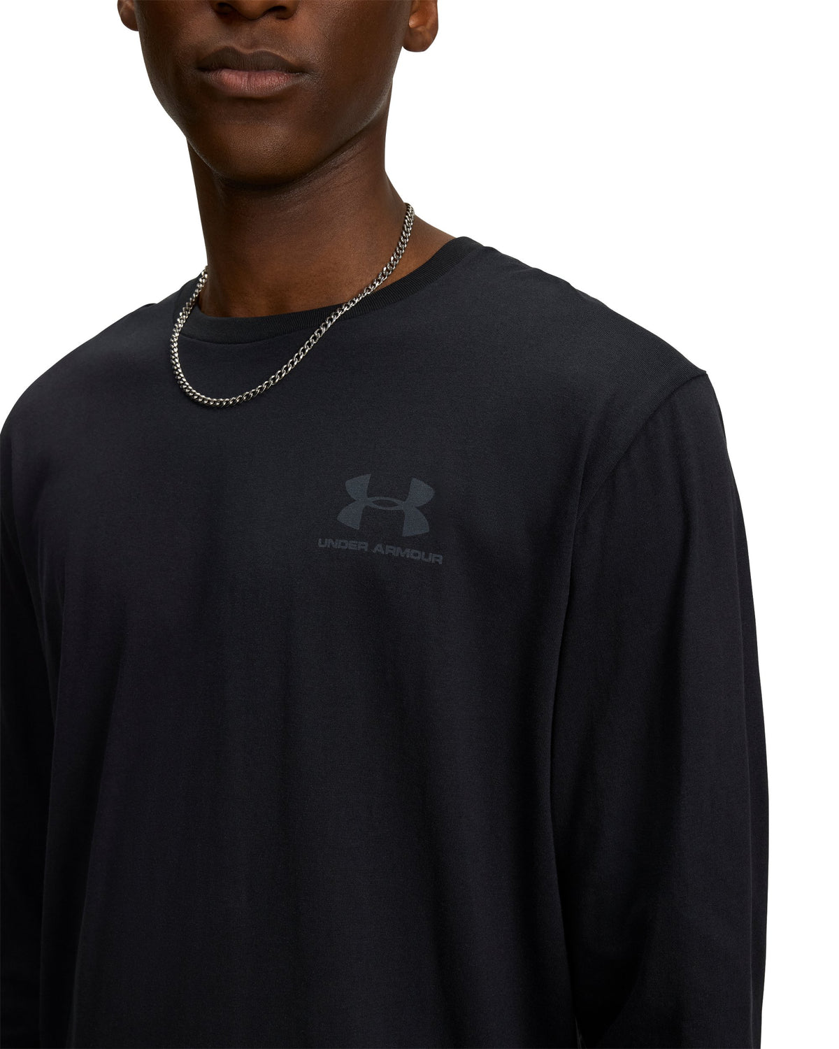 UA SPORTSTYLE LEFT CHEST LS - Black / Pitch Gray - 002