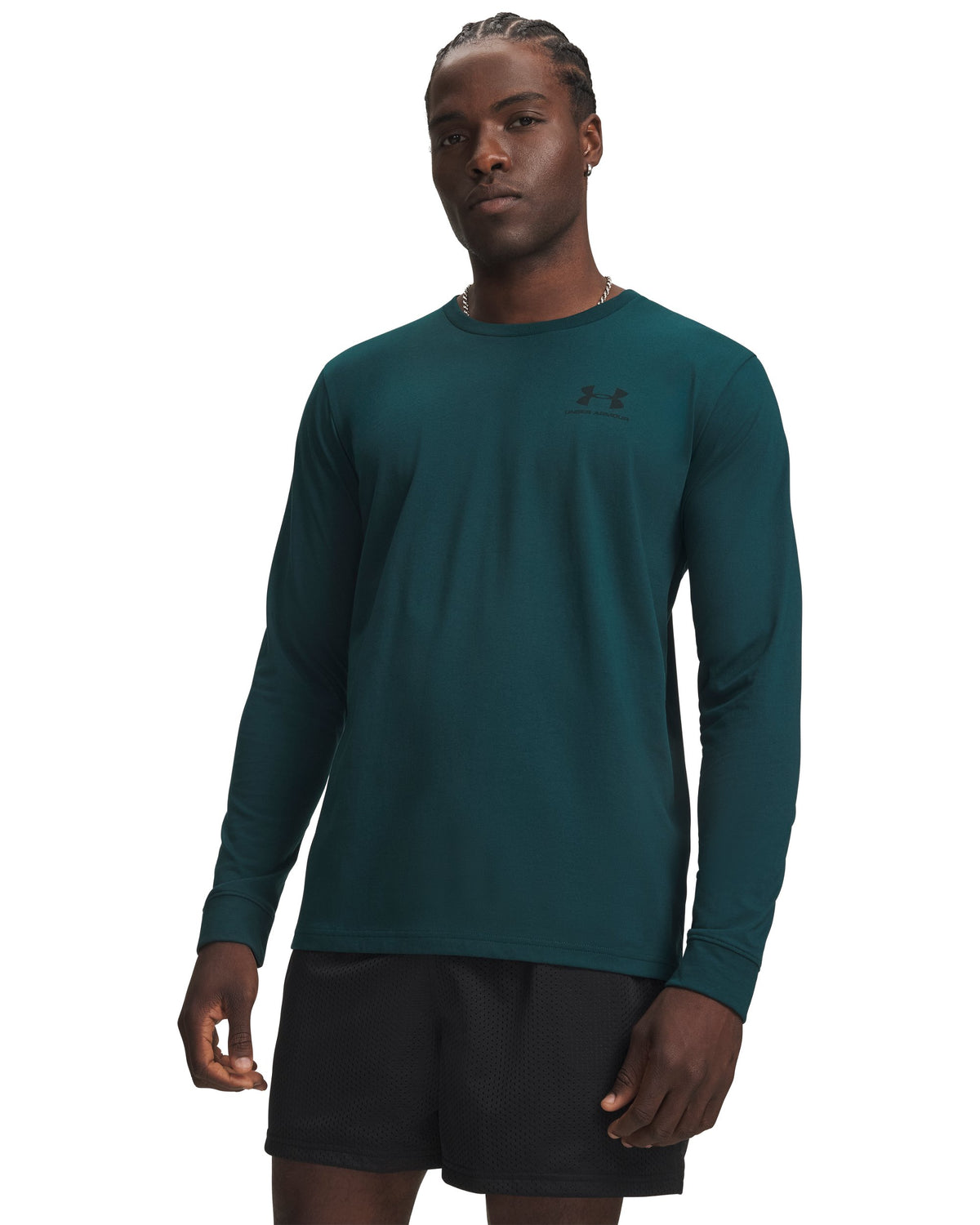 UA SPORTSTYLE LEFT CHEST LS - Green / Black - 919