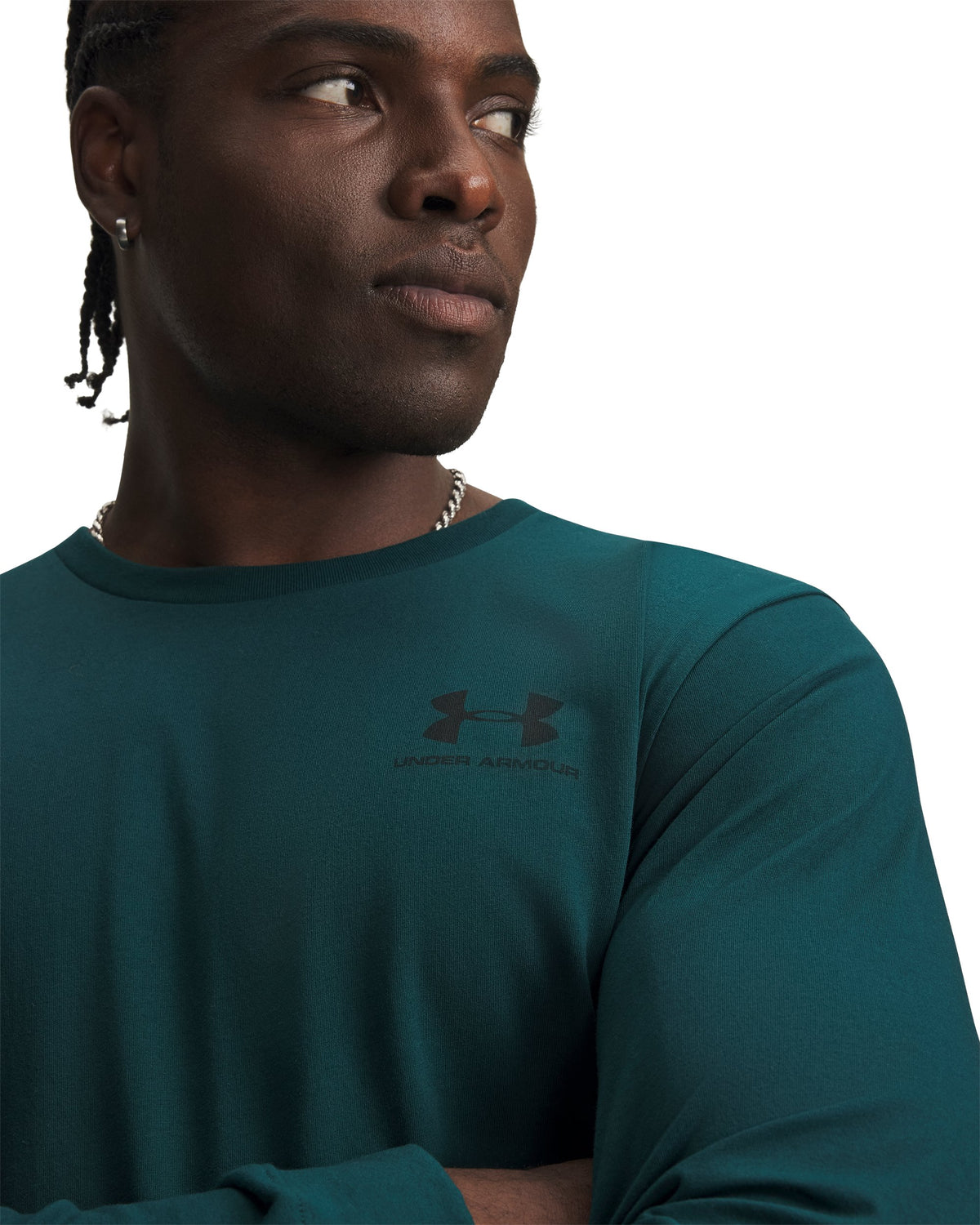 UA SPORTSTYLE LEFT CHEST LS - Green / Black - 919