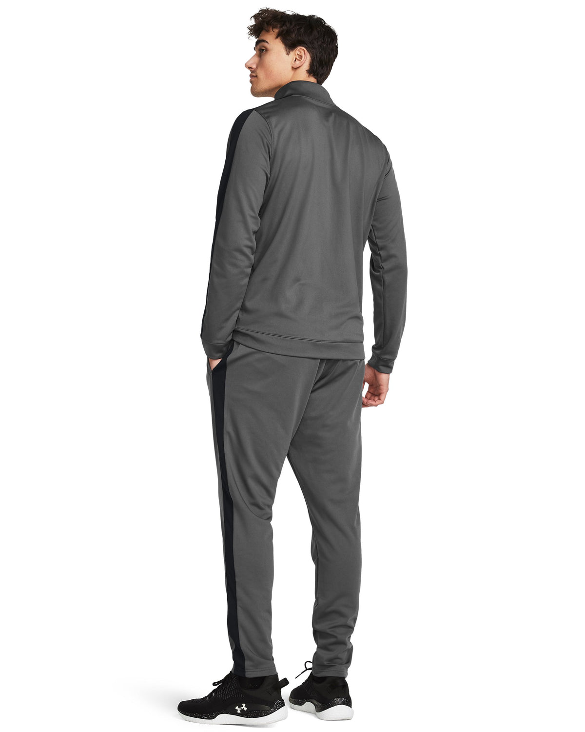 UA Rival Knit Track Suit - Castlerock / Black / Black - 025