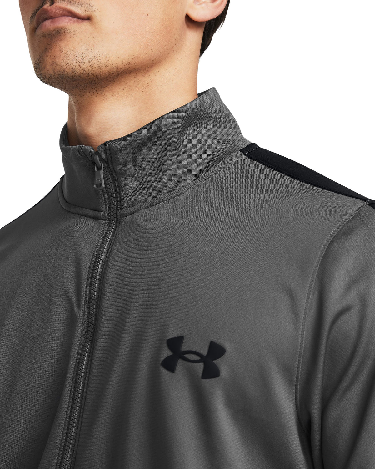 UA Rival Knit Track Suit - Castlerock / Black / Black - 025