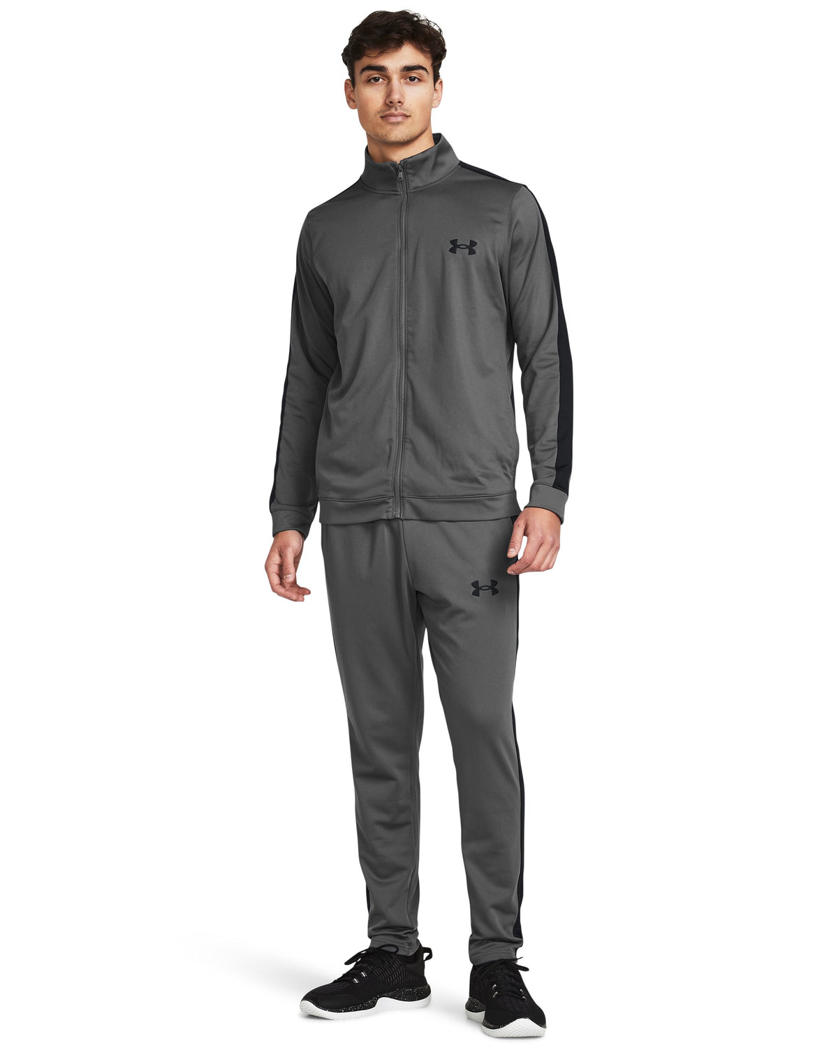 UA Rival Knit Track Suit - Castlerock / Black / Black - 025