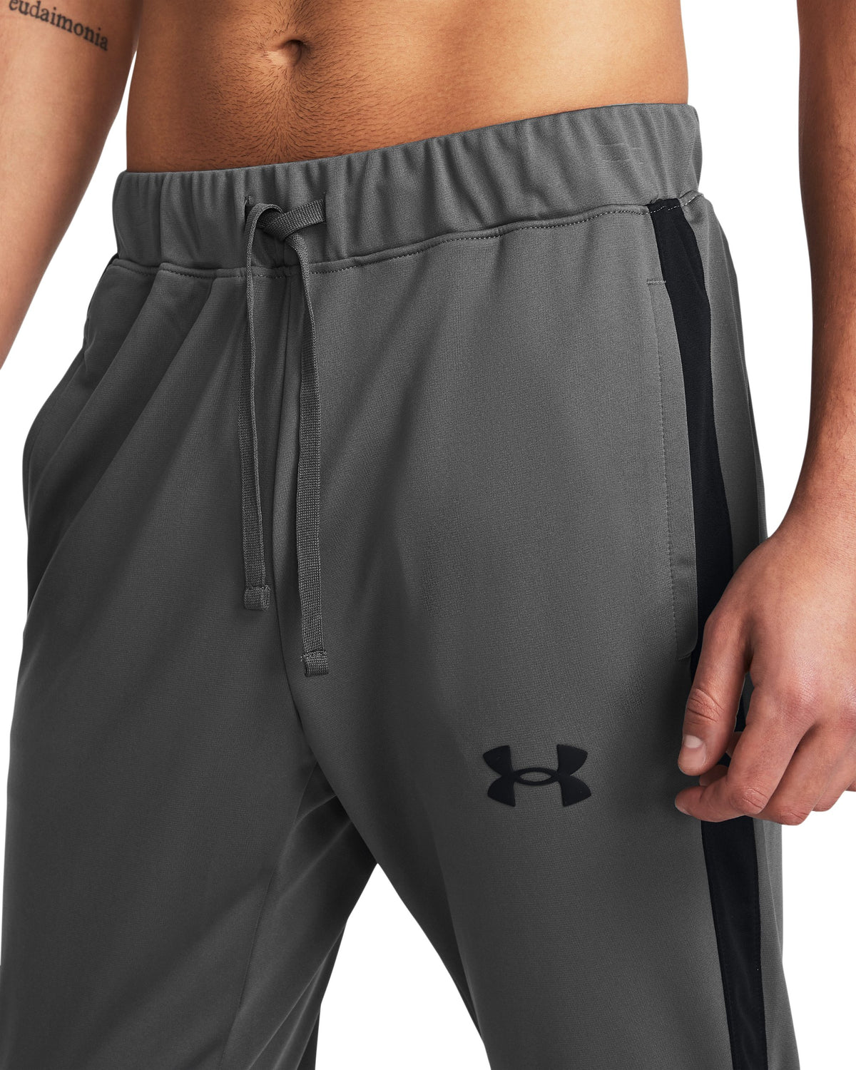 UA Rival Knit Track Suit - Castlerock / Black / Black - 025