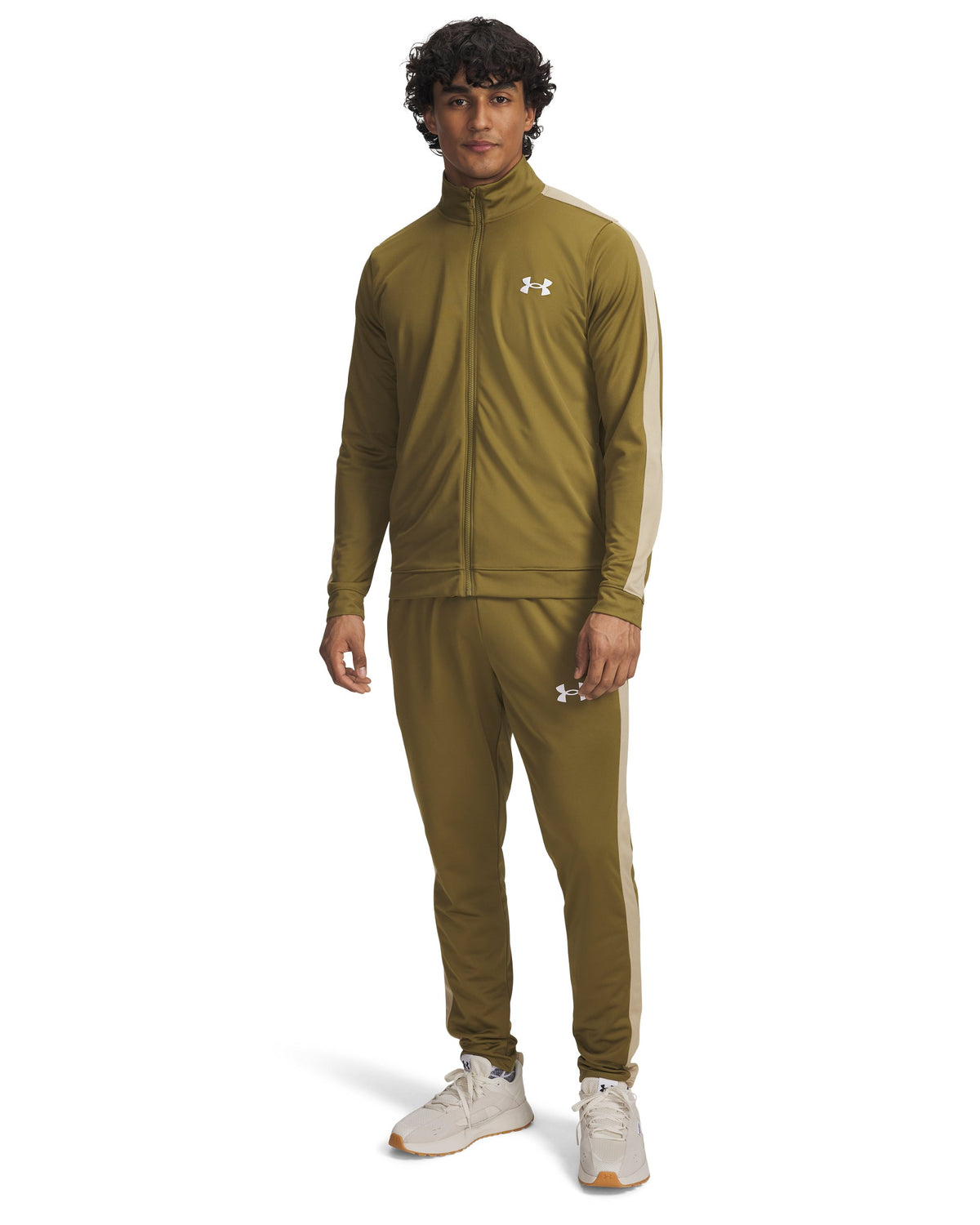 UA Rival Knit Track Suit - Black / White / White - 320