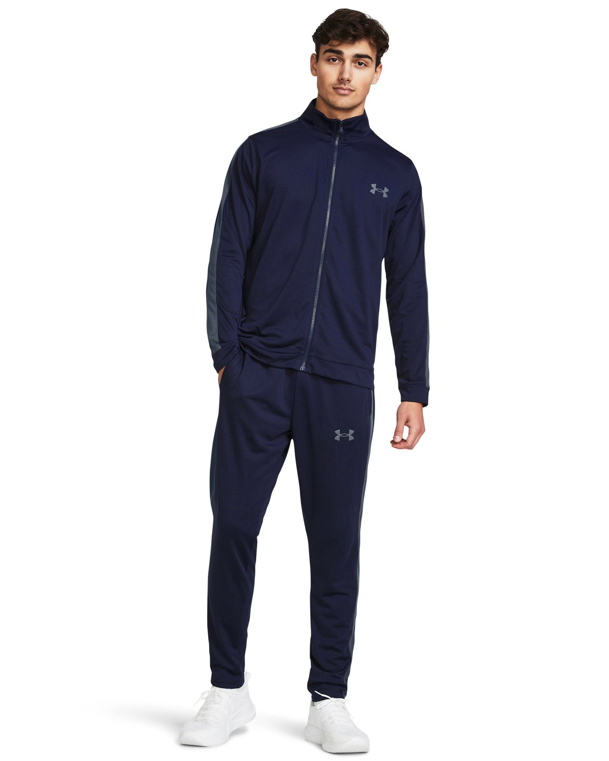 UA Rival Knit Track Suit - Midnight Navy / Downpour Gray / Downpour Gray - 410