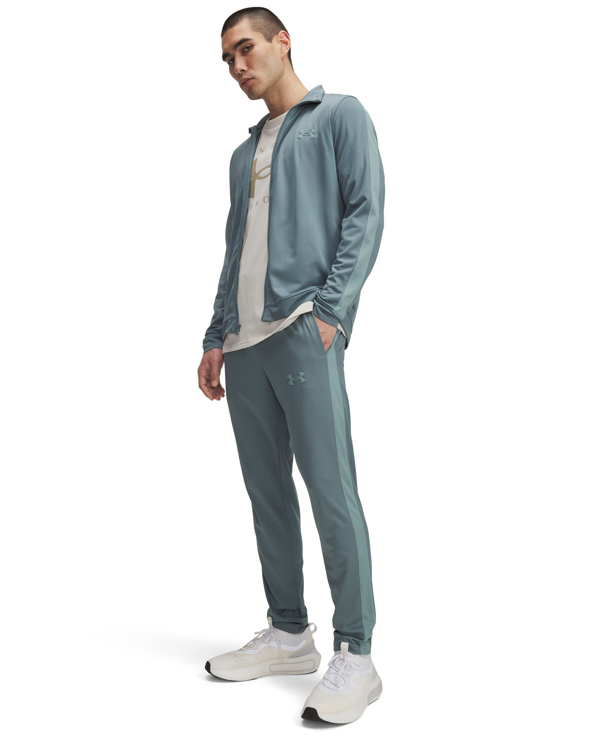 UA Rival Knit Track Suit - Blue / Serpentine - 587