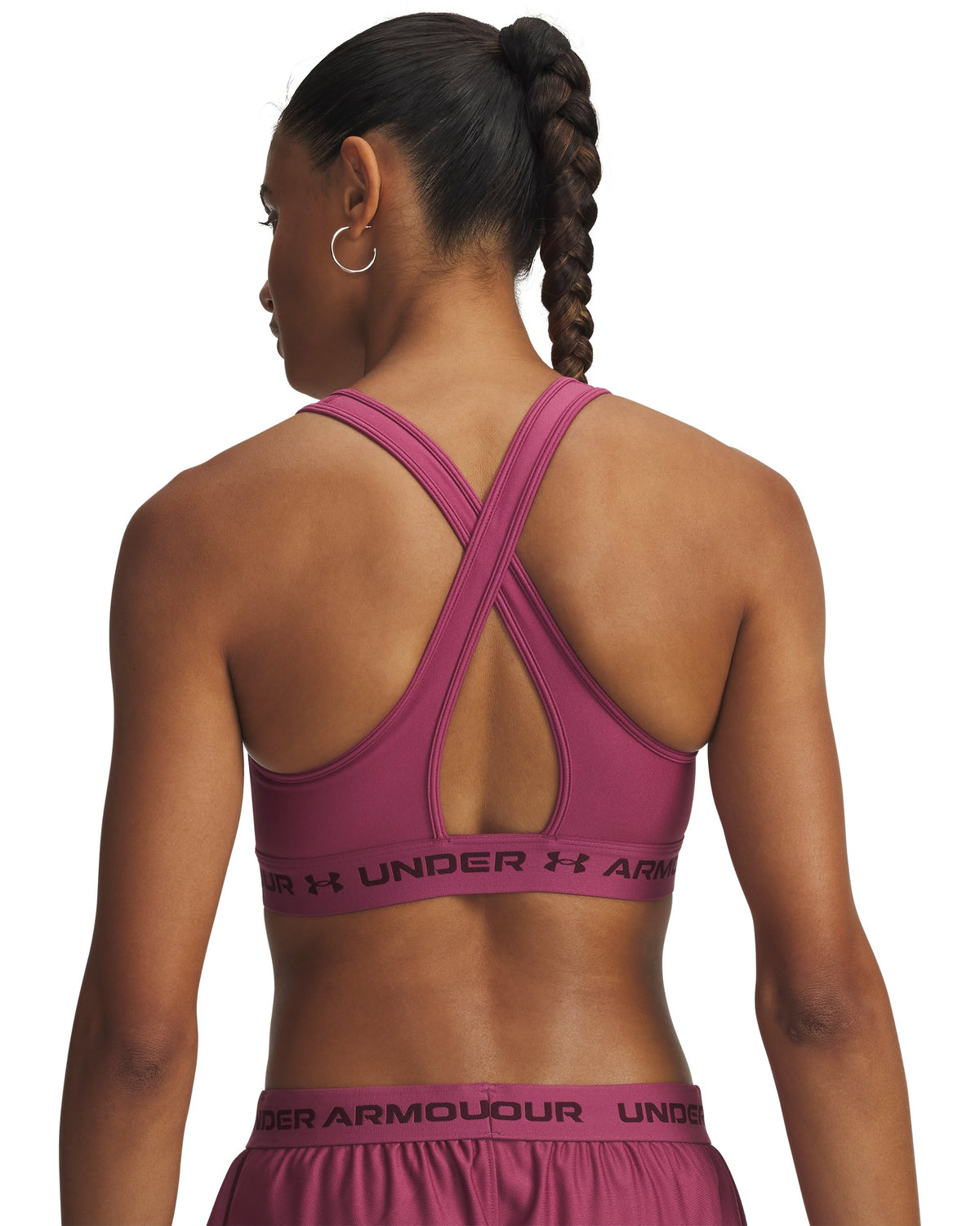 Crossback Mid Bra - Fuchsia Dusk / Dark Maroon - 659