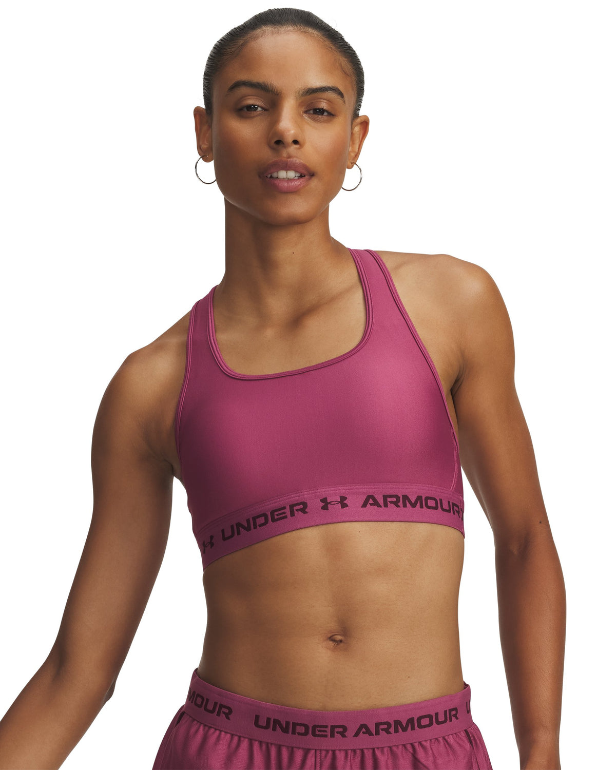 Crossback Mid Bra - Fuchsia Dusk / Dark Maroon - 659