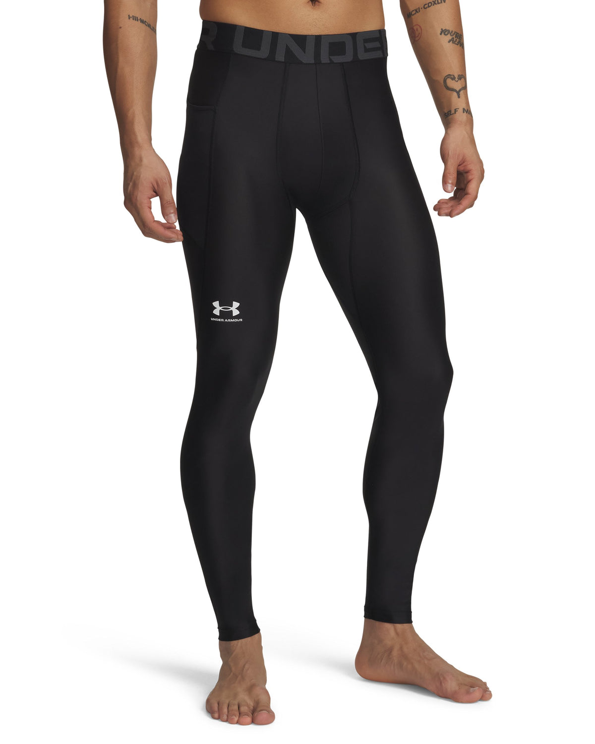 UA HG Armour Leggings - Black / White - 001