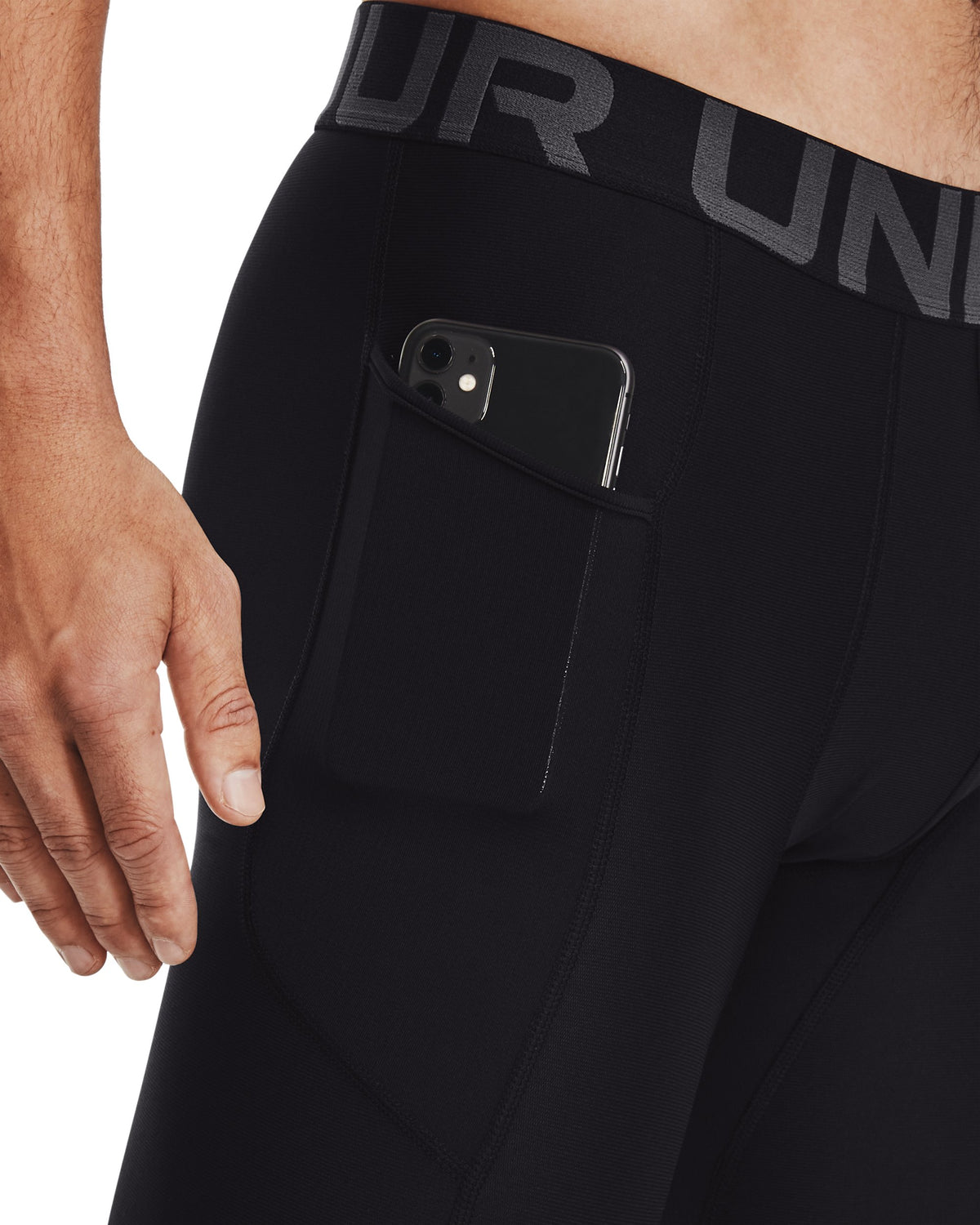 UA HG Armour Leggings - Black / White - 001