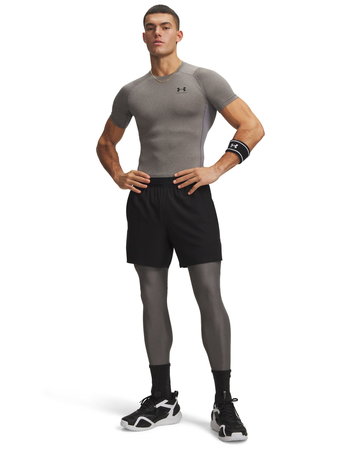 UA HG Armour Leggings - Carbon Heather / Black - 090