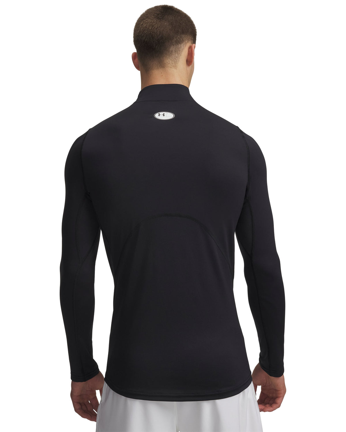 UA CG Armour Fitted Mock - Black / White - 001