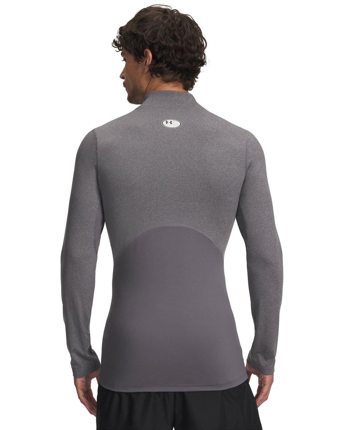 UA CG Armour Fitted Mock - Charcoal Light Heather / Black - 020