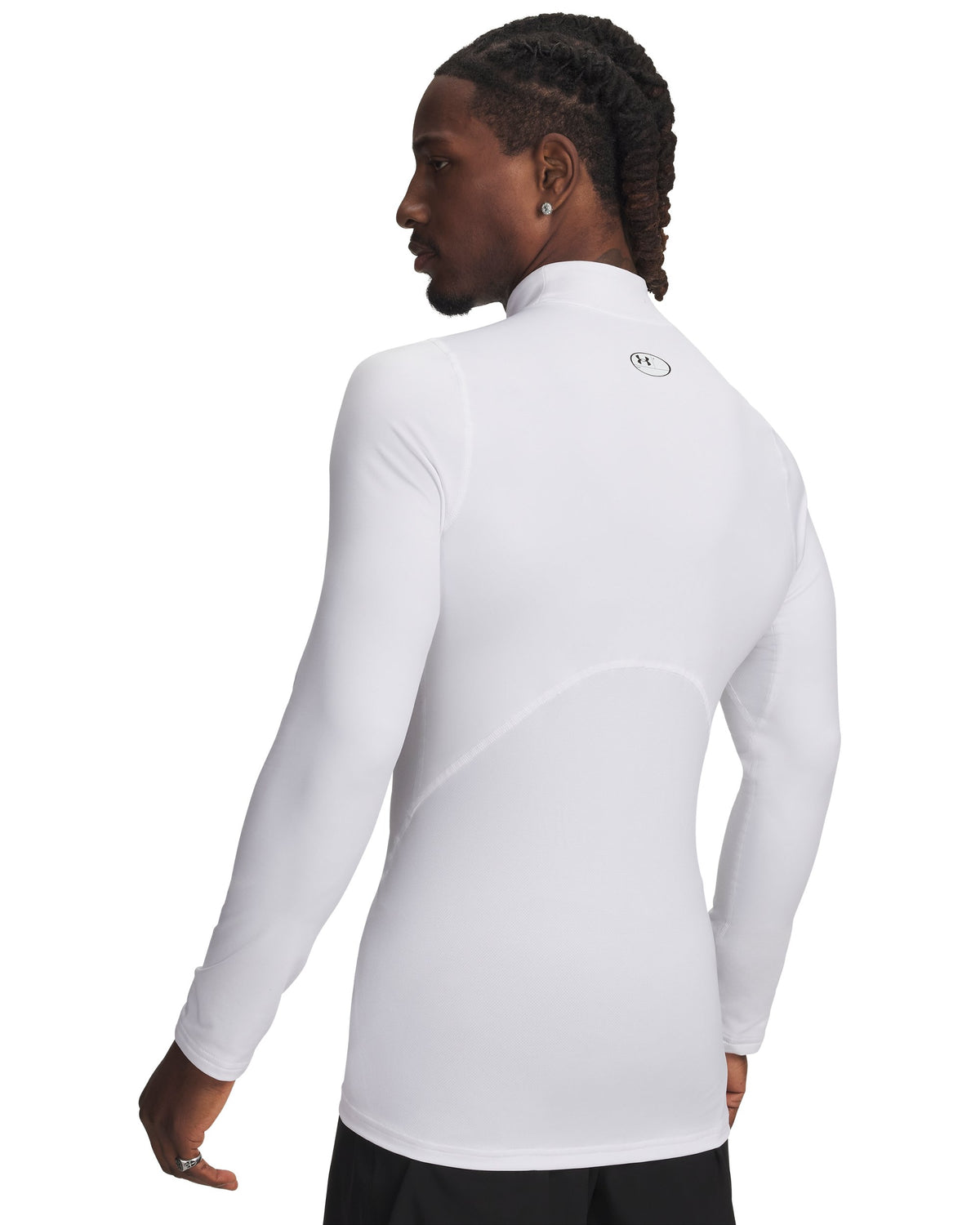 UA CG Armour Fitted Mock - White / Black - 100