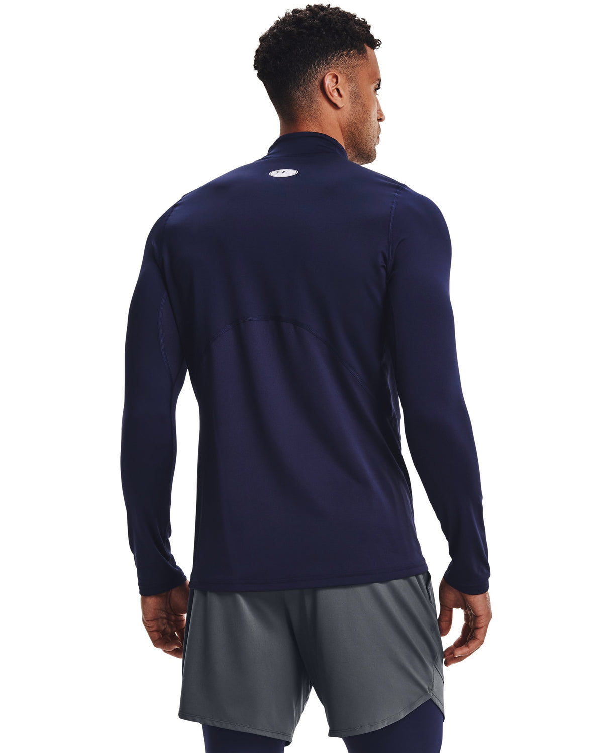UA CG Armour Fitted Mock - Blue / White - 410