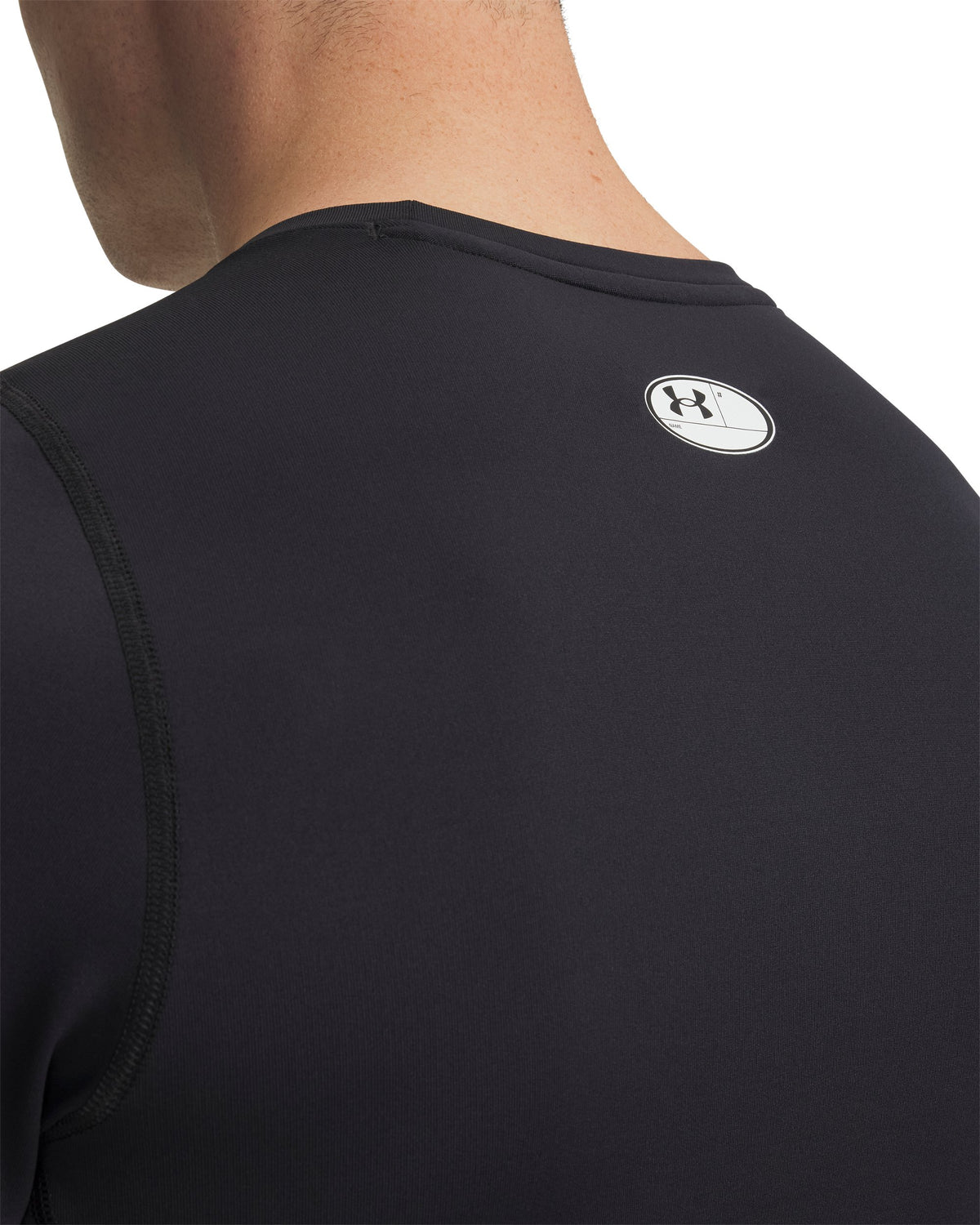 UA CG Armour Fitted Crew - Black / White - 001